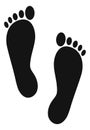 Footprint icon. Bare foot silhouette. Human step mark Royalty Free Stock Photo