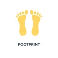 footprint icon. human foot print, feet silhouette concept symbol