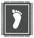 Footprint Icon Inside Microchip Outline Symbol Digital Technology Concept Royalty Free Stock Photo