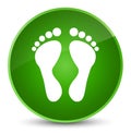 Footprint icon elegant green round button Royalty Free Stock Photo