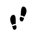 Footprint icon shoe dance. Shoeprint footstep vector stamp silhouette