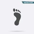 Footprint icon vector. Flat footstep symbol isolated on white background. Trendy internet concept. M