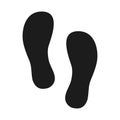footprint icon vector footwears flat style black silhouettes Illustration isolated on white