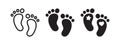 Footprint icons. Baby on Board. Safety pictograms. Vector scalable graphics