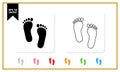 Footprint icons set vector flat eps 10