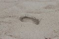 A footprint left by a man in the sand Royalty Free Stock Photo