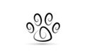 Footprint dog paw logo vector image Royalty Free Stock Photo