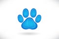 Footprint dog logo blue vector