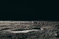 Footprint on the moon against a black background