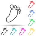 footprint multi color style icon. Simple thin line, outline vector of web icons for ui and ux, website or mobile application Royalty Free Stock Photo