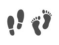 Footprint path icon set. Human shoes footstep. Walking way. Hiking silhouette. Foot step. Footmark sign. Navigation mark Royalty Free Stock Photo