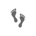 Footprint path vector isolated on white background. Human footprints icon vector isolated on white background Royalty Free Stock Photo