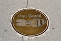 Footprint of Pau Gasol near of the Olympic Stadium in Montjuic, Barcelona