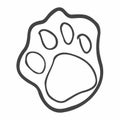 Footprint pet. Paw prints. Dog or cat vector, icon. Foot puppy isolated on white background. Black silhouette paw. Cute shape paw Royalty Free Stock Photo