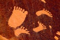Footprint Petroglyph Newspaper Rock Royalty Free Stock Photo