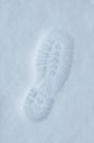 Footprint in pure snow Royalty Free Stock Photo