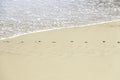 Footprint in the sand on the beach