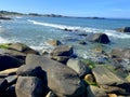 Footprint Sand Beach in Norway West, Jaeren Royalty Free Stock Photo