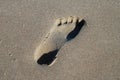 Footprint in the sand, Folkestone