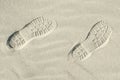 Footprint on sand Royalty Free Stock Photo