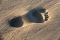 Footprint sand Royalty Free Stock Photo