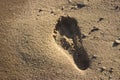 Footprint in sand Royalty Free Stock Photo