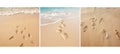 footprint sandy beach footprints background texture Royalty Free Stock Photo