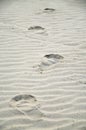 Footprint on a sandy beach Royalty Free Stock Photo