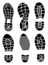 Footprint sport shoes big vector illustration set Royalty Free Stock Photo