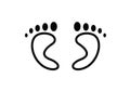 Footprint symbol feet shape humanity vector illustration