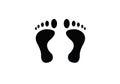 Footprint symbol feet shape humanity vector illustration