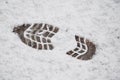 The footprint in the virgin snow