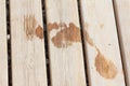 Footprint on wood plank