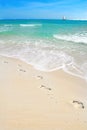 Footprints on Beach Royalty Free Stock Photo