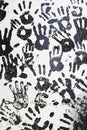 Footprints black hands