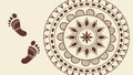 Footprints circle mandala, journey and path concept vector design Generative AI Royalty Free Stock Photo