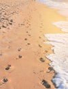 Footprints of a couple on a beach reflecting a journey of couple