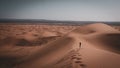 Footprints in desert sand Royalty Free Stock Photo