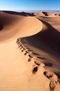 Footprints on dune of Erg Chigaga