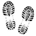 Footprints human shoes silhouette, boot protector imprint.