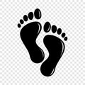 Footprints icon, simple black style