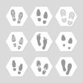 Footprints icons - female, male