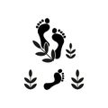 Footprints and leaves icon. Eco-friendly and nature walk symbol. Vector illustration. EPS 10. Royalty Free Stock Photo