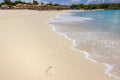 Footprints on Mullet bay beach in st. Maarten