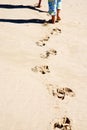 Footprints in sand Royalty Free Stock Photo