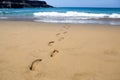 Footprints in the sand Royalty Free Stock Photo