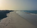 Footprints on the sand in Cape Verde beach Royalty Free Stock Photo