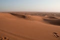 Footprints on sand dune in Rub 'al Khali, United Arab Emirates Royalty Free Stock Photo