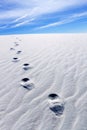 Footprints on Sand Dunes Royalty Free Stock Photo