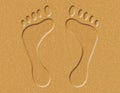 Footprints in the Sand Illustration Royalty Free Stock Photo